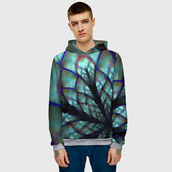 Толстовка-худи мужская Абстракция неон, цвет: 3D-меланж — фото 2