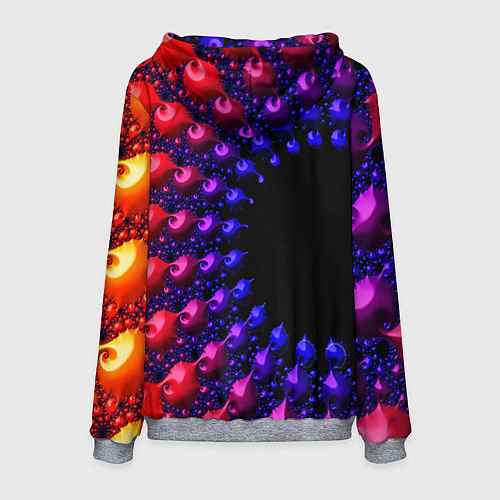 Мужская толстовка Неоновая абстракция фрактал / 3D-Меланж – фото 2