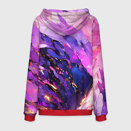 Мужская толстовка Фиолетово-розовая абстракция / 3D-Красный – фото 2