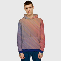 Толстовка-худи мужская Градиент в полоску, цвет: 3D-синий — фото 2