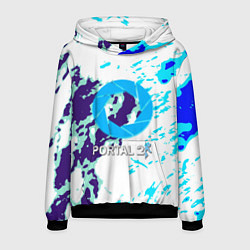 Толстовка-худи мужская Portal краски синие, цвет: 3D-черный