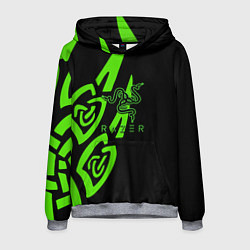 Толстовка-худи мужская Razer лого лес, цвет: 3D-меланж