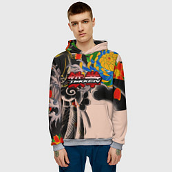 Толстовка-худи мужская Tekken tatoo japan, цвет: 3D-меланж — фото 2