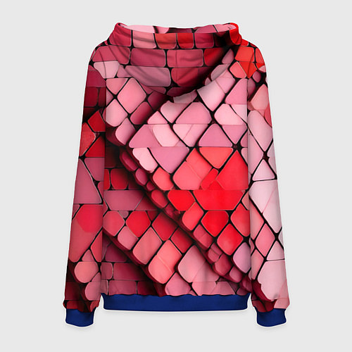 Мужская толстовка Красные рельефные плитки / 3D-Синий – фото 2
