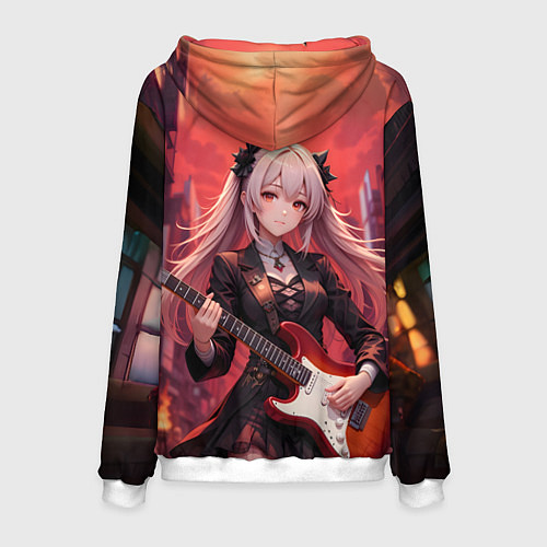 Мужская толстовка Девочка с электрогитарой аниме / 3D-Белый – фото 2