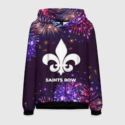 Толстовка-худи мужская Праздничный Saints Row, цвет: 3D-черный
