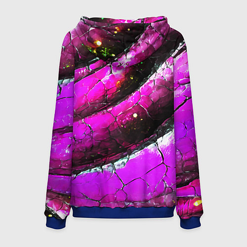 Мужская толстовка Розовая волнистая абстракция / 3D-Синий – фото 2
