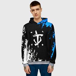 Толстовка-худи мужская Doom краски лого текстура, цвет: 3D-меланж — фото 2