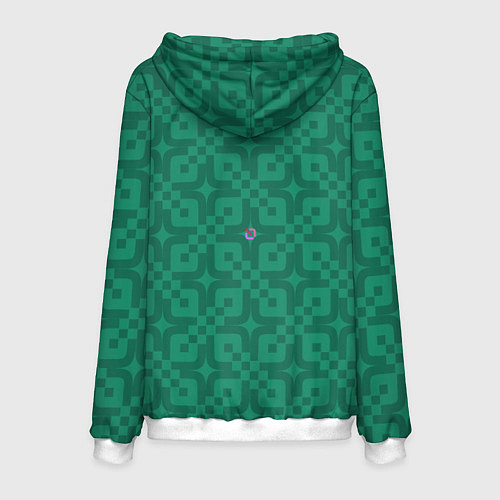 Мужская толстовка Абстрактный зеленый узор / 3D-Белый – фото 2