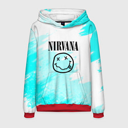 Толстовка-худи мужская Nirvana rock music color, цвет: 3D-красный