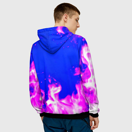 Мужская толстовка Nirvana neon flame / 3D-Черный – фото 4