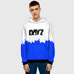 Толстовка-худи мужская Dayz сине белая геомтерия, цвет: 3D-черный — фото 2