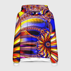 Толстовка-худи мужская Психоделика стекло, цвет: 3D-белый