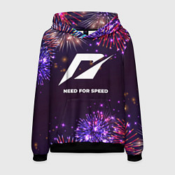 Толстовка-худи мужская Праздничный Need for Speed, цвет: 3D-черный