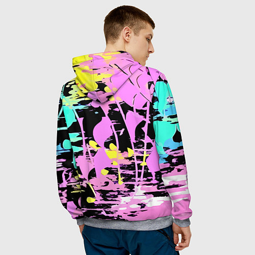 Мужская толстовка Color expressive abstraction - Milano / 3D-Меланж – фото 4