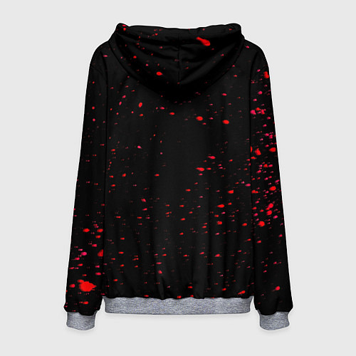 Мужская толстовка Кровавый самурай и луна / 3D-Меланж – фото 2
