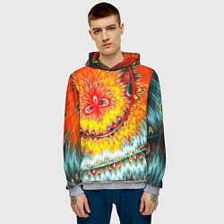 Толстовка-худи мужская Оптические краски текстура, цвет: 3D-меланж — фото 2