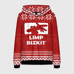 Толстовка-худи мужская Новогодний Limp Bizkit, цвет: 3D-черный