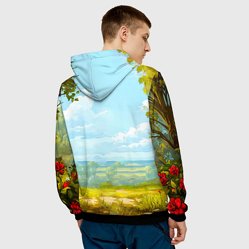 Мужская толстовка Петушок / 3D-Черный – фото 4