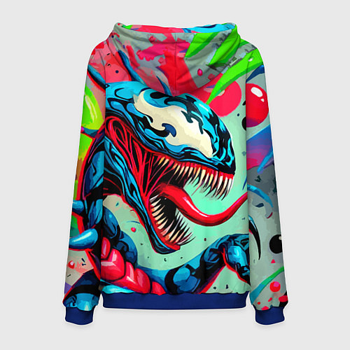 Мужская толстовка Свирепый Веном - граффити / 3D-Синий – фото 2