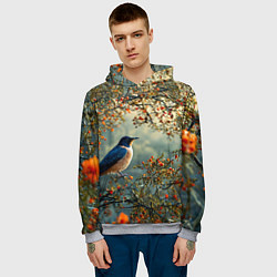 Толстовка-худи мужская Ласточка пейзаж, цвет: 3D-меланж — фото 2
