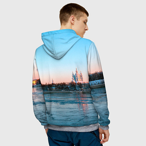 Мужская толстовка Смольный собор в Санкт-Петербурге / 3D-Меланж – фото 4