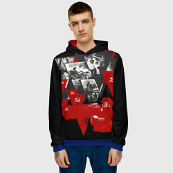 Толстовка-худи мужская Советская экономика - Владимир Ленин, цвет: 3D-синий — фото 2