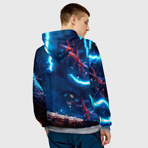 Мужская толстовка Снигирь и молнии / 3D-Меланж – фото 4