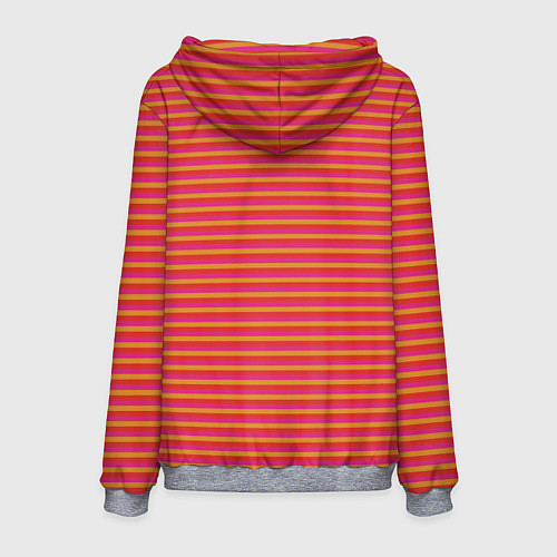 Мужская толстовка Полосы красный розовый и оранжевый / 3D-Меланж – фото 2