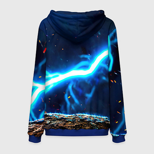 Мужская толстовка Дятел в грозу / 3D-Синий – фото 2