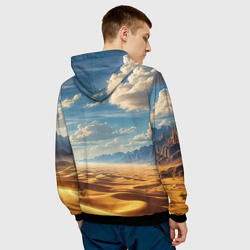 Мужская толстовка Эдди скачет на симбиот- скакуне по пустыне / 3D-Черный – фото 4