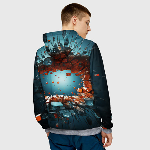 Мужская толстовка Объемная дыра из частиц / 3D-Меланж – фото 4