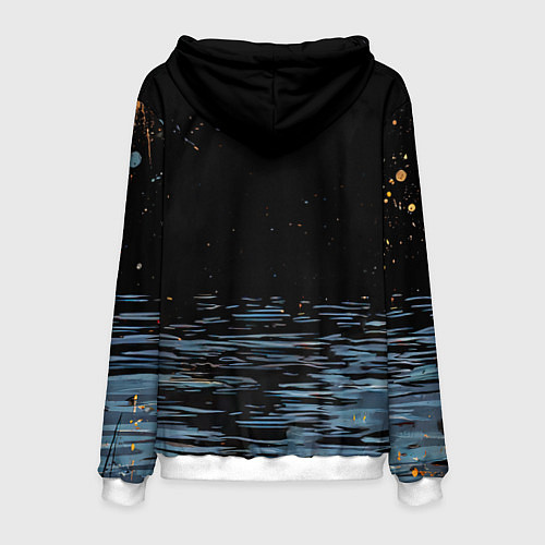 Мужская толстовка Белый лебедь ночью / 3D-Белый – фото 2