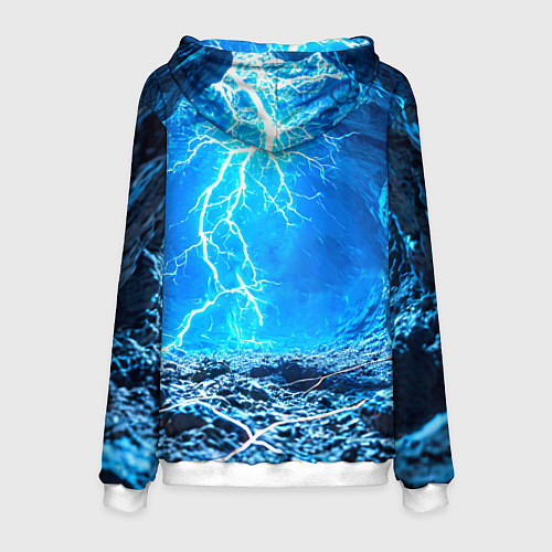 Мужская толстовка Акула и разряд молнии / 3D-Белый – фото 2