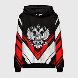 Толстовка-худи мужская Герб России - униформа, цвет: 3D-черный