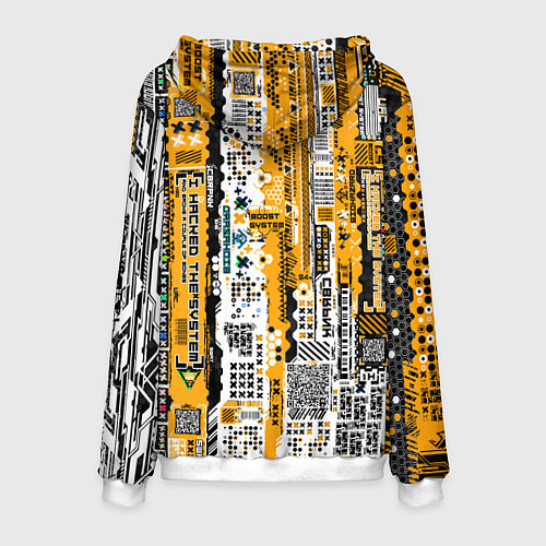 Мужская толстовка Cyberpunk pattern yellow / 3D-Белый – фото 2