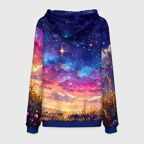 Мужская толстовка Гусь и космос / 3D-Синий – фото 2