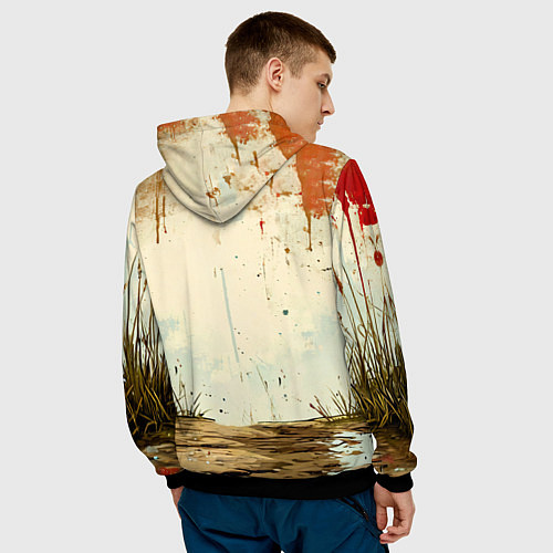 Мужская толстовка Гусь / 3D-Черный – фото 4