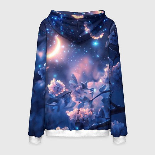 Мужская толстовка Сова под луной / 3D-Белый – фото 2