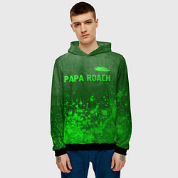 Толстовка-худи мужская Papa Roach - green gradient посередине, цвет: 3D-черный — фото 2