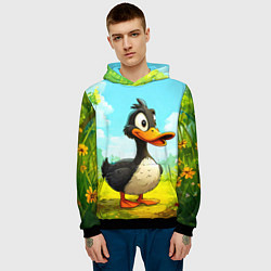 Толстовка-худи мужская Веселая уточка, цвет: 3D-черный — фото 2