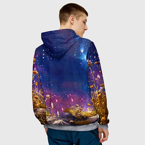 Мужская толстовка Морская свинка в космосе / 3D-Меланж – фото 4