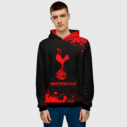 Толстовка-худи мужская Tottenham - red gradient, цвет: 3D-черный — фото 2