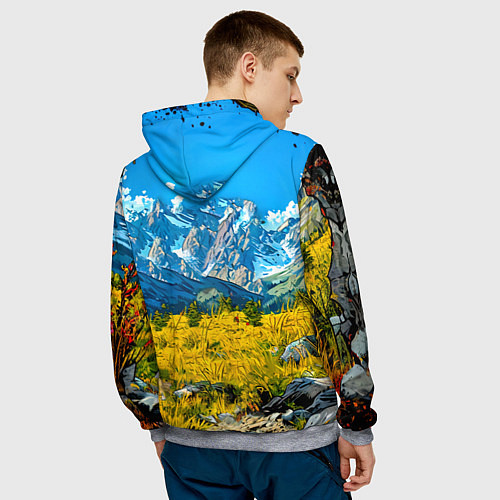 Мужская толстовка Горный козел / 3D-Меланж – фото 4