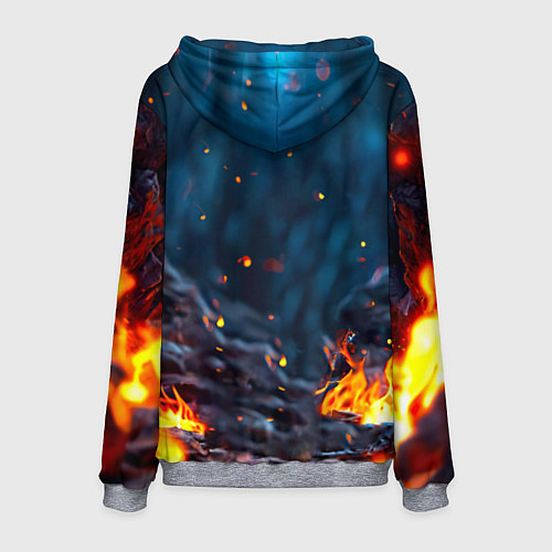 Мужская толстовка Песец в огне / 3D-Меланж – фото 2