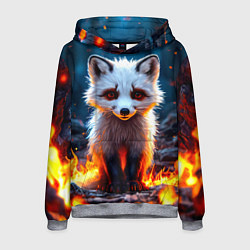 Толстовка-худи мужская Песец в огне, цвет: 3D-меланж