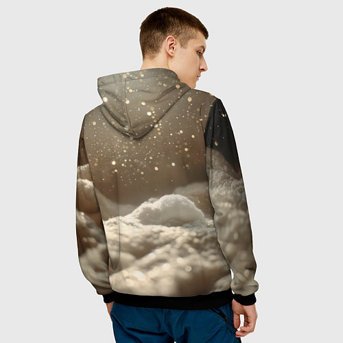 Мужская толстовка Белые милые котята / 3D-Черный – фото 4