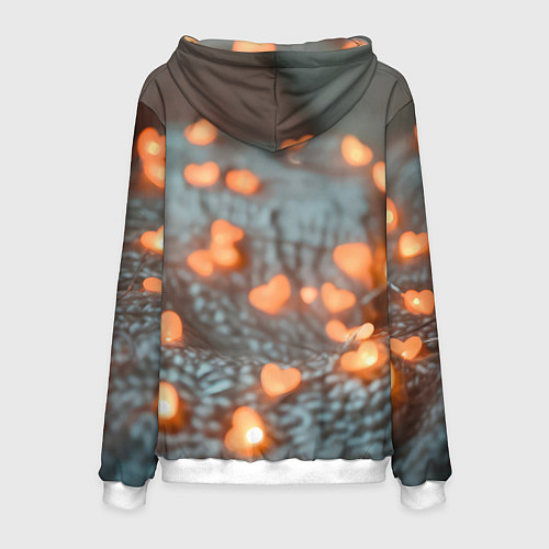 Мужская толстовка Рыжий кот держит сердечко / 3D-Белый – фото 2