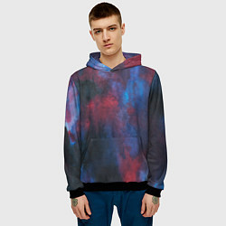 Толстовка-худи мужская Тай-дай космос, цвет: 3D-черный — фото 2