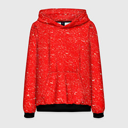 Толстовка-худи мужская Огненный красный текстура, цвет: 3D-черный